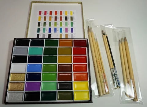 絵手紙セット 初心者用またはプロ日本画家用 定価24000円 上質彩色筆 